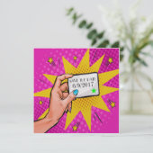 Pop Art Save the Date Einladung (Stehend Vorderseite)