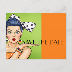 Pop Art SAVE THE DATE Postkarte
