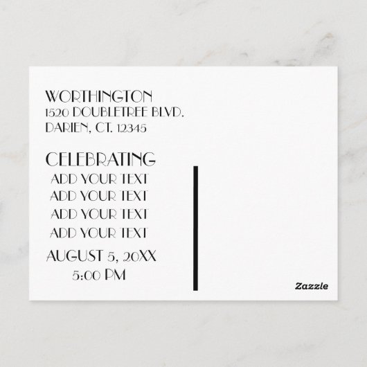 Pop Art SAVE THE DATE Postkarte (Rückseite)