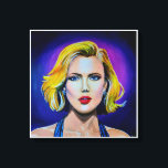 Pop Art Scarlett Johansson Portrait Leinwanddruck<br><div class="desc">Portrait von Scarlett Johansson im Pop Art Stil. Das Originalgemälde wurde in Acrylstoffen auf der Leinwand 20x20 hergestellt.</div>