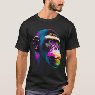 Pop Art Schimpanzee Chimp Tier Affe Ape Mo T-Shirt