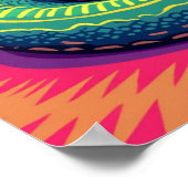 Pop Art Schlange mit Retro-Regenbogenbrille Poster (Ecke)