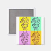 Pop Art Schlangen Magnet (Vorderseite/Rückseite)