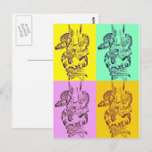 Pop Art Schlangen Postkarte (Vorne/Hinten)