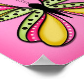 Pop-Art-Schmetterlinge und Blumen Poster (Ecke)