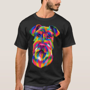 Pop Art Schnauzer Niedliche Pfoten Haustier Gesche T-Shirt