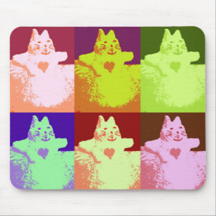 Pop-Art-Schneekitty Mousepad