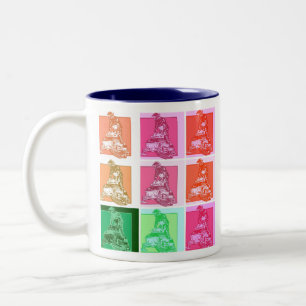 Pop-Art-Schneemobil Zweifarbige Tasse