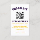 Pop-Art-Schokoladen-Erdbeere mit QR-Code Visitenkarte (Rückseite)