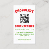 Pop-Art-Schokoladen-Erdbeeren mit QR-Code Visitenkarte (Rückseite)