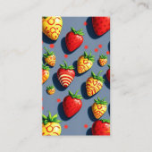 Pop-Art-Schokoladen-Erdbeeren mit QR-Code Visitenkarte (Vorderseite)