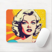 Pop-Art-Schönheit Frau Mousepad (Mit Mouse)