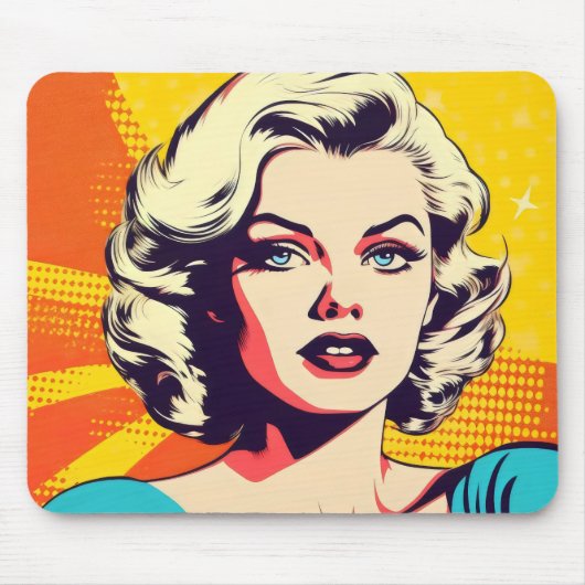 Pop-Art-Schönheit Frau Mousepad (Vorne)