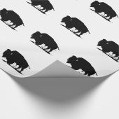 Pop Art Schwarz-weiß Buffalo Bison Silhouette Geschenkpapier (Ecke)