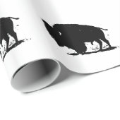 Pop Art Schwarz-weiß Buffalo Bison Silhouette Geschenkpapier (Rolleneckpunkt)