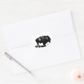 Pop Art Schwarz-weiß Buffalo Bison Silhouette Herz-Aufkleber (Umschlag)