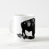 Pop Art Schwarz-weiß Buffalo Bison Silhouette Kaffeetasse (Vorderseite Links)
