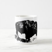 Pop Art Schwarz-weiß Buffalo Bison Silhouette Kaffeetasse (Mittel)