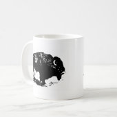 Pop Art Schwarz-weiß Buffalo Bison Silhouette Kaffeetasse (Vorderseite Links)