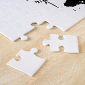 Pop Art Schwarz-weiß Buffalo Bison Silhouette Puzzle (Seite)