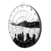 Pop Art Schwarz-weiß NYC New York City Dartscheibe (Vorderseite rechts)