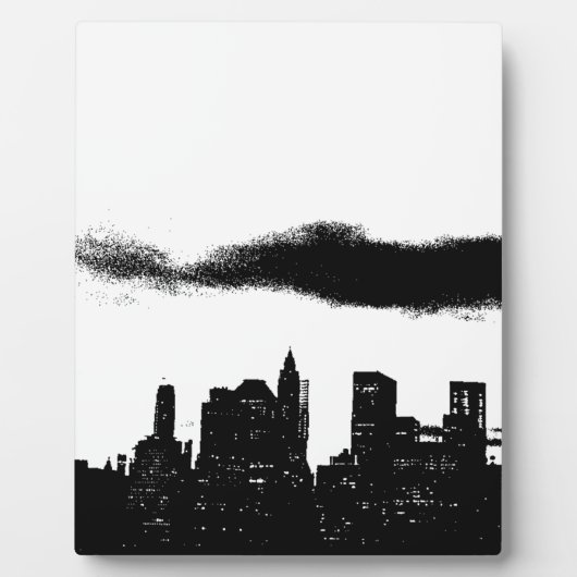 Pop Art Schwarz-weiß NYC New York City Fotoplatte (Vorderseite)