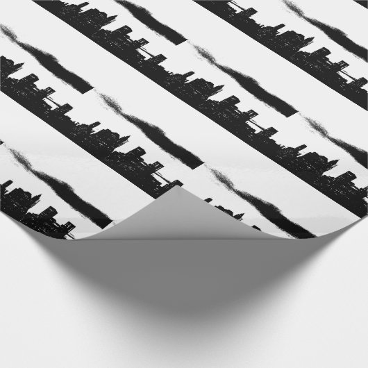 Pop Art Schwarz-weiß NYC New York City Geschenkpapier (Ecke)