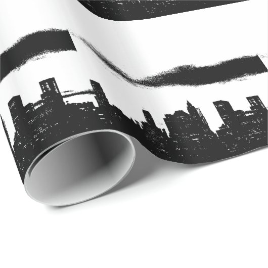 Pop Art Schwarz-weiß NYC New York City Geschenkpapier (Rolleneckpunkt)
