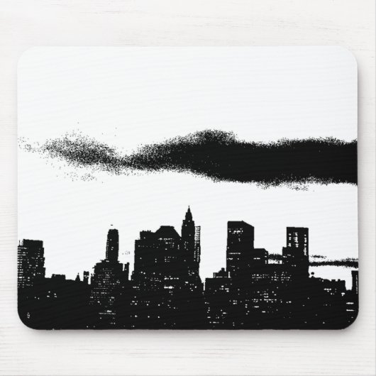 Pop Art Schwarz-weiß NYC New York City Mousepad (Vorne)