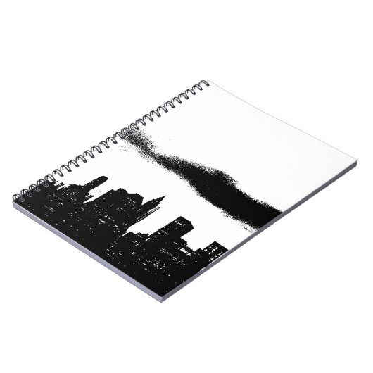 Pop Art Schwarz-weiß NYC New York City Notizblock (Linke Seite)