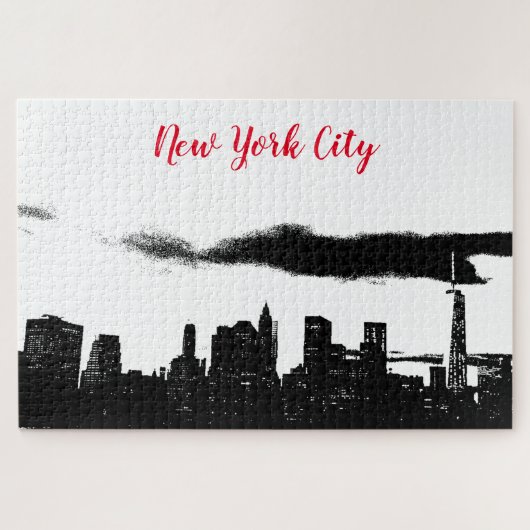 Pop Art Schwarz-weiß NYC New York City Puzzle (Horizontal)
