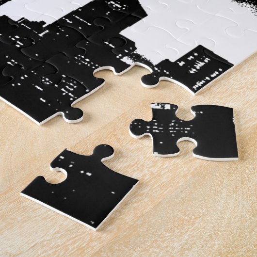 Pop Art Schwarz-weiß NYC New York City Puzzle (Seite)