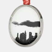 Pop Art Schwarz-weiß NYC New York City Silbernes Ornament (Links)