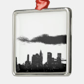 Pop Art Schwarz-weiß NYC New York City Silbernes Ornament (Links)