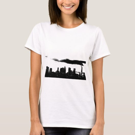 Pop Art Schwarz-weiß NYC New York City T-Shirt (Vorderseite)