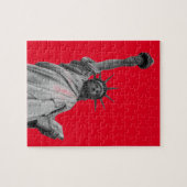 Pop Art Schwarz-weiße Freiheitsstatue Puzzle (Horizontal)