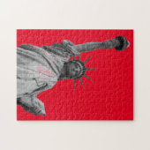 Pop Art Schwarz-weiße Freiheitsstatue Puzzle (Horizontal)