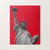 Pop Art Schwarz-weiße Freiheitsstatue Puzzle (Vertikal)