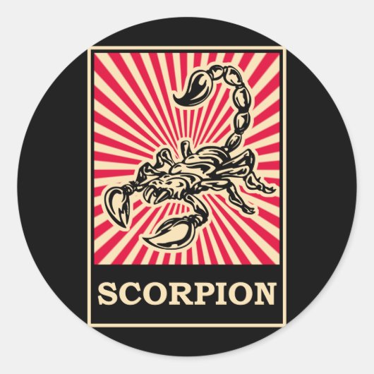 Pop Art Scorpion Runder Aufkleber (Vorderseite)