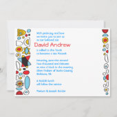 POP ART SCRIBBLY Bar Mitzvah Einladung (Vorderseite)