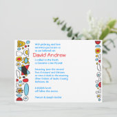 POP ART SCRIBBLY Bar Mitzvah Einladung (Stehend Vorderseite)