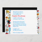 POP ART SCRIBBLY Bar Mitzvah Einladung (Vorne/Hinten)