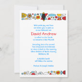 POP ART SCRIBBLY Bar Mitzvah Einladung (Vorderseite)