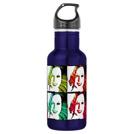 Pop Art Self Portrait Edelstahlflasche (Vorderseite)