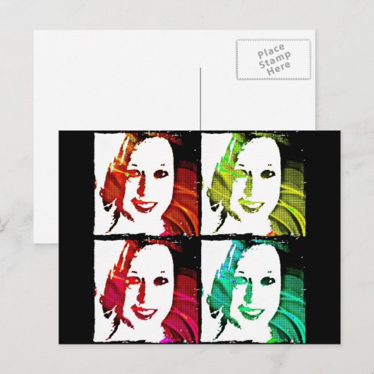 Pop Art Self Portrait Postkarte (Vorne/Hinten)
