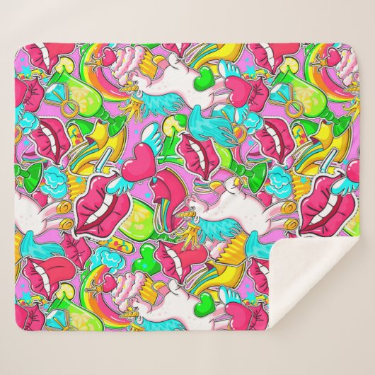 Pop Art Sherpadecke (Vorderseite (Horizontal))