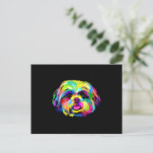 Pop Art Shih Tzu Dog Liebhaber Postkarte (Stehend Vorderseite)