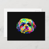 Pop Art Shih Tzu Dog Liebhaber Postkarte (Vorne/Hinten)