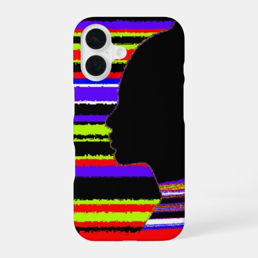 Pop Art Silhouette iPhone 16 Hülle (Rückseite)
