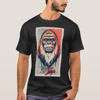Pop Art Silkscreen Gorilla mit Neonfarben T-Shirt